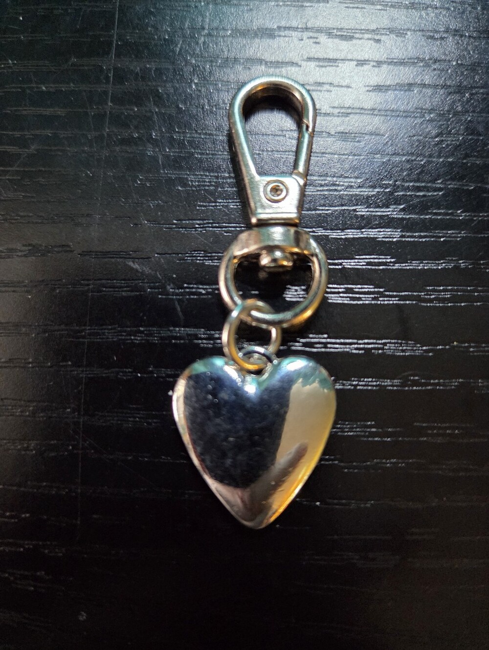 Small Silver Heart Keychain Charm